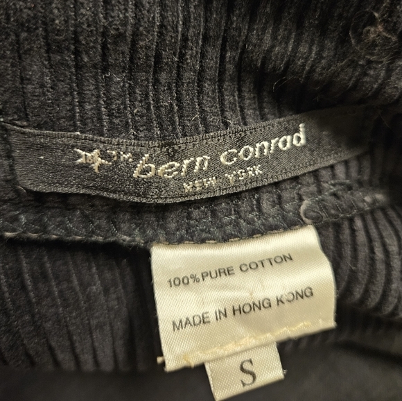 biker boho Retro black corduroy sweater vest jacket size S - Picture 10 of 10